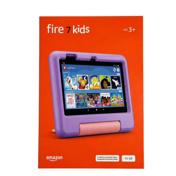 Amazon Fire 7 Kids Tablet for Toddlers & Kids – 16GB Purple Edition, 2GB RAM, Parent Controls
